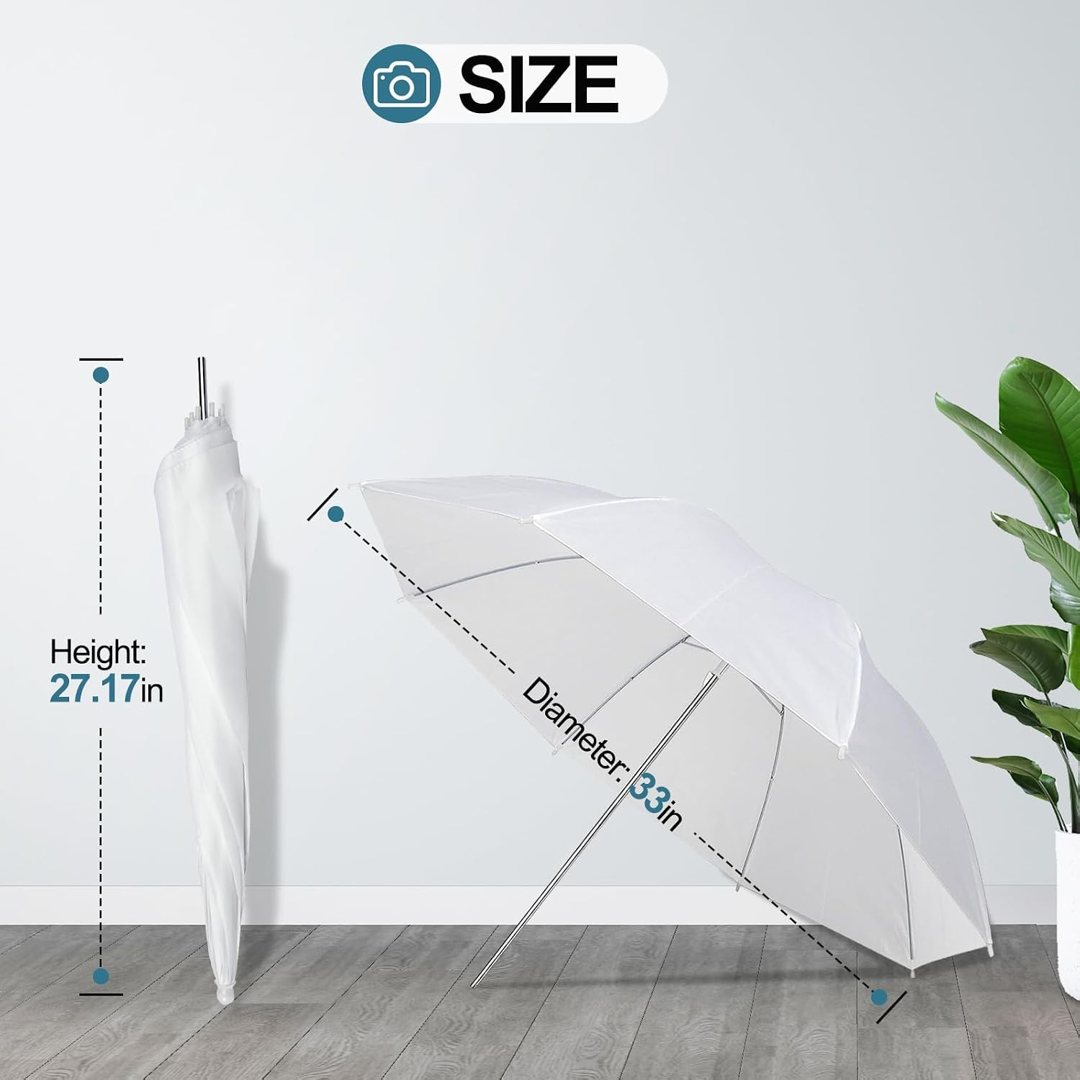 EMART 33"/84cm Translucent White Photo Soft Umbrella for Photography 2Pack — frame 3