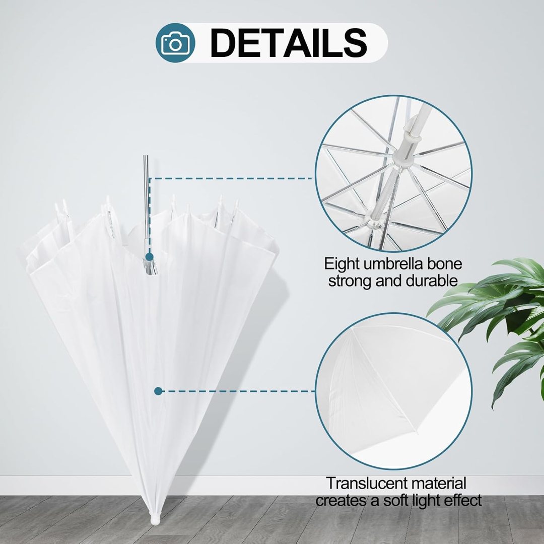 EMART 33"/84cm Translucent White Photo Soft Umbrella for Photography 2Pack — frame 5