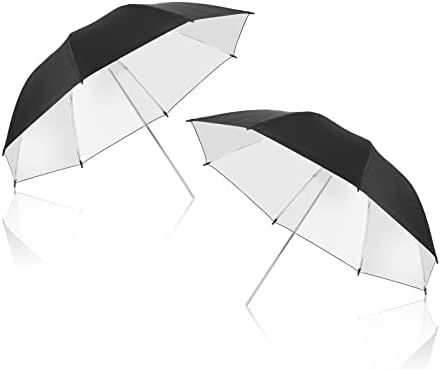 EMART 33inch/84cm Black/Silver Photo Soft Umbrella for Photography 2Pack