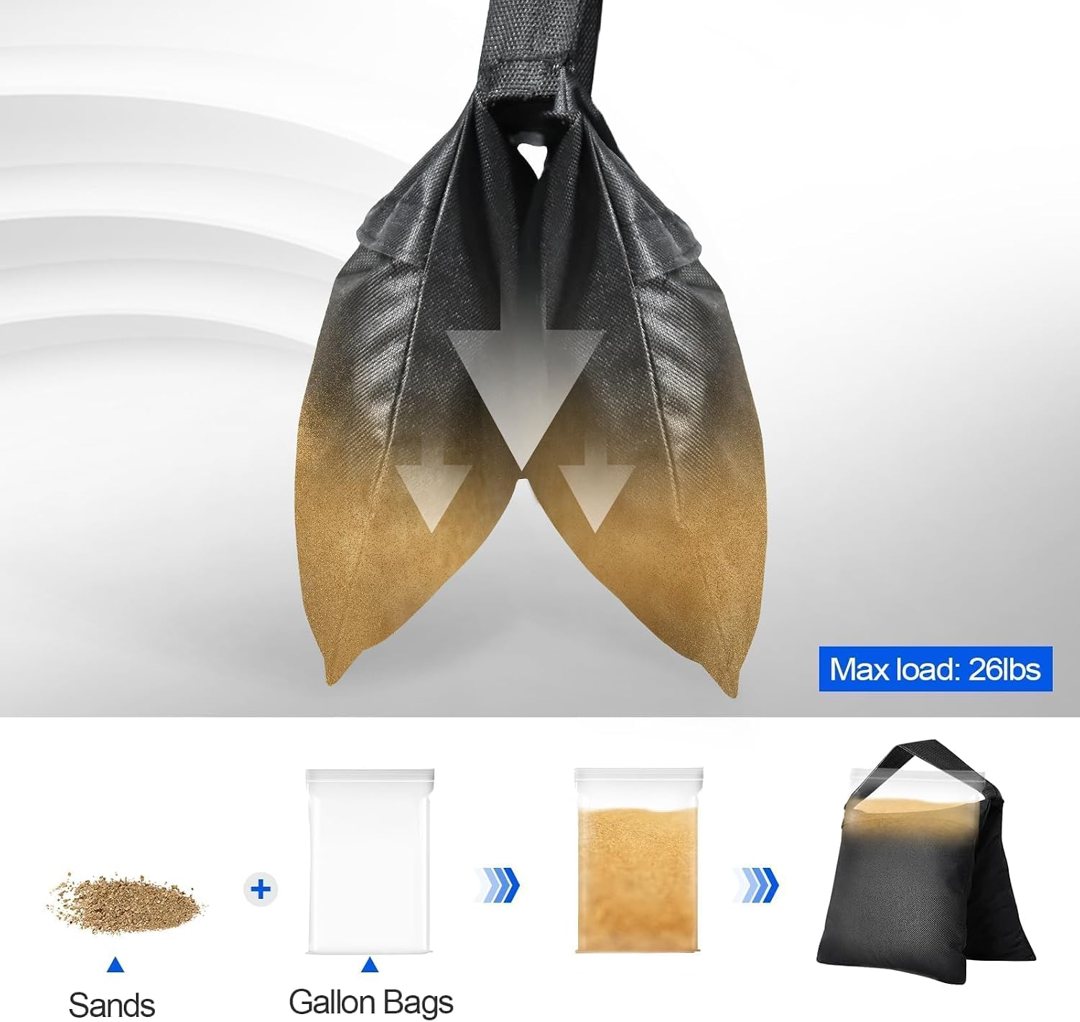 EMART 4Packs Sand Bags for Weight, Sandbags for Backdrop Stand, Canopy — frame 4