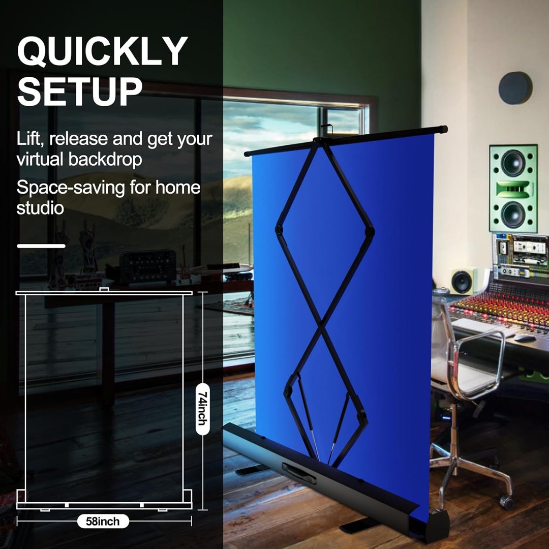 EMART 58x74in Collapsible Blue Screen Backdrop Portable Chroma Key Panel — frame 3