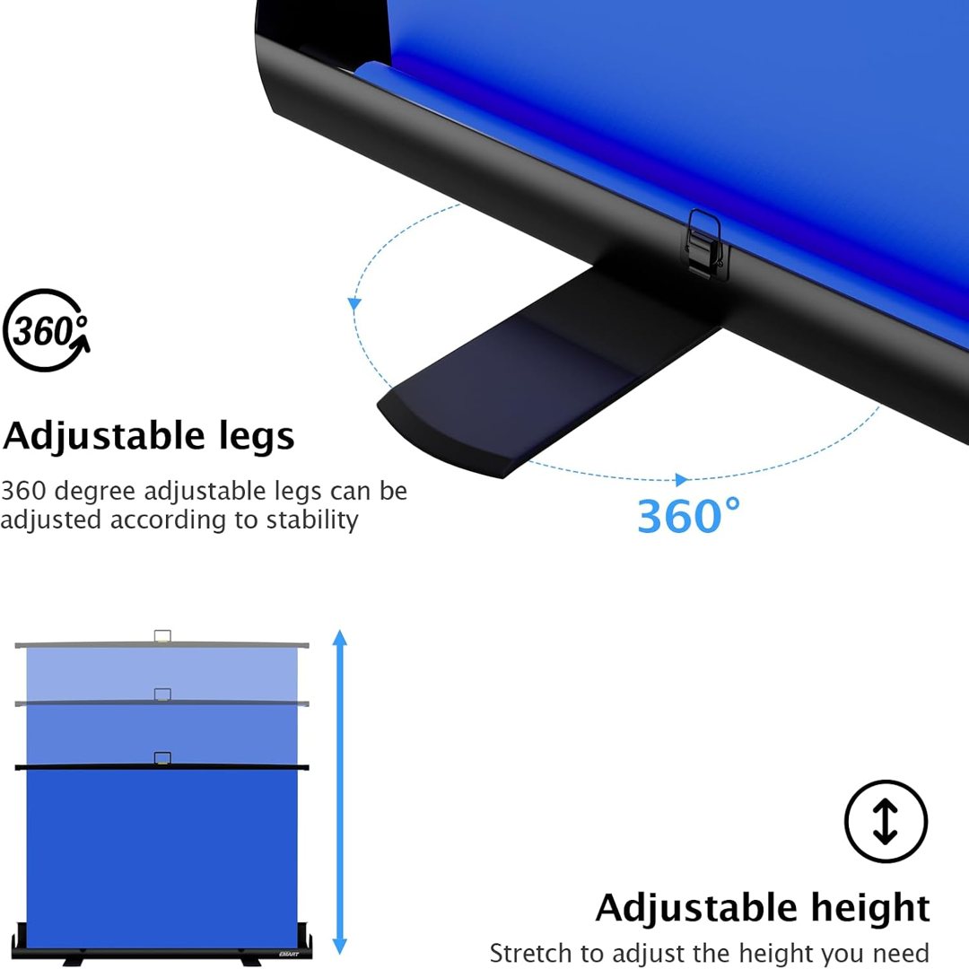 EMART 58x74in Collapsible Blue Screen Backdrop Portable Chroma Key Panel — frame 4