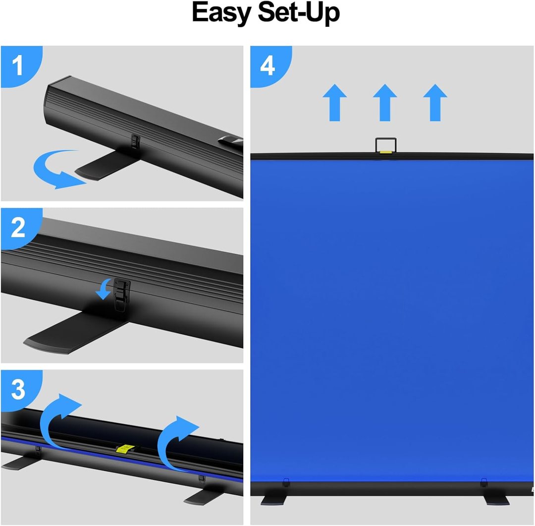 EMART 58x74in Collapsible Blue Screen Backdrop Portable Chroma Key Panel — frame 5