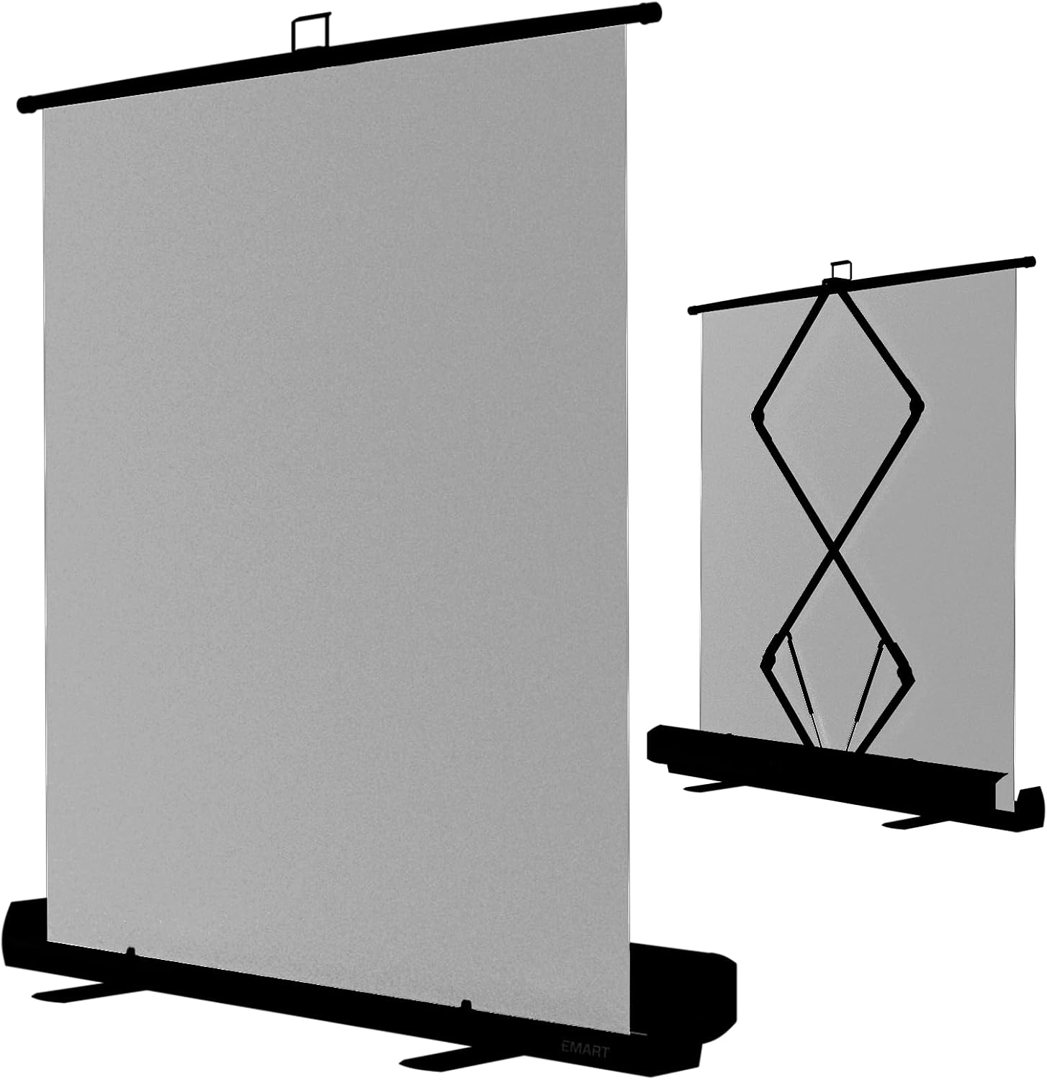 EMART 58x74in Collapsible Grey Backdrop Screen, Retractable Chroma Key Panel for Photo Background Removal, Portable Wrinkle-Resistant Backdrop with Stand for Streaming, Photographic Studio, TikTok — frame 2