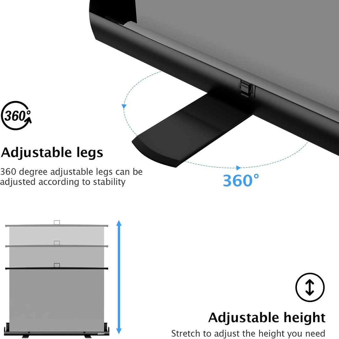 EMART 58x74in Collapsible Grey Backdrop Screen, Retractable Chroma Key Panel for Photo Background Removal, Portable Wrinkle-Resistant Backdrop with Stand for Streaming, Photographic Studio, TikTok — frame 4