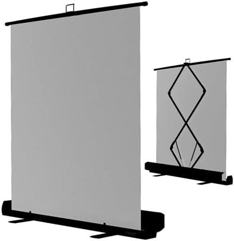 EMART 58x74in Collapsible Grey Backdrop Screen, Retractable Chroma Key Panel for Photo Background Removal, Portable Wrinkle-Resistant Backdrop with Stand for Streaming, Photographic Studio, TikTok