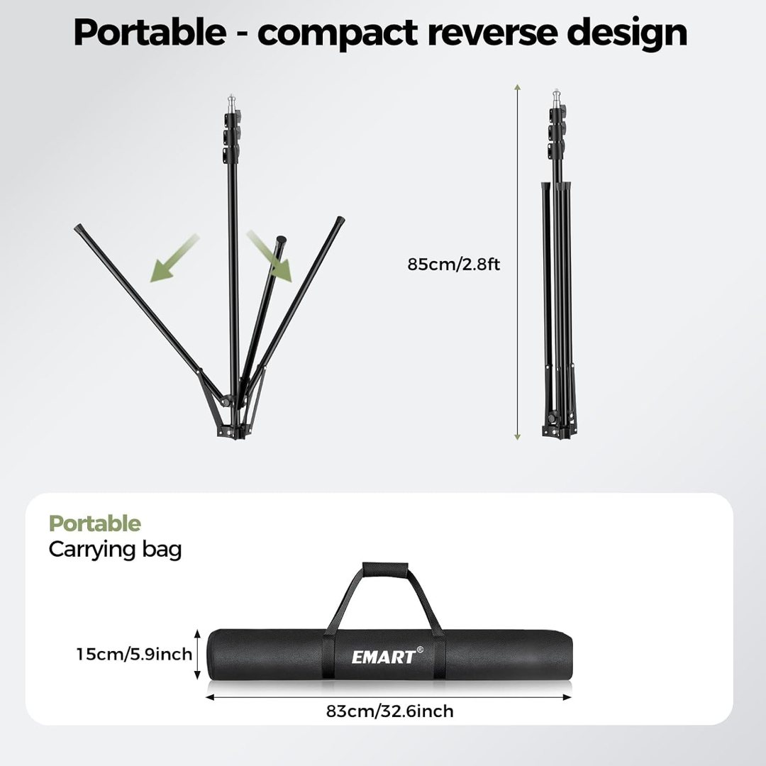 Emart 5x10ft Green Screen Backdrop Kit with T-Shape Stand and 4 Clamps — frame 5