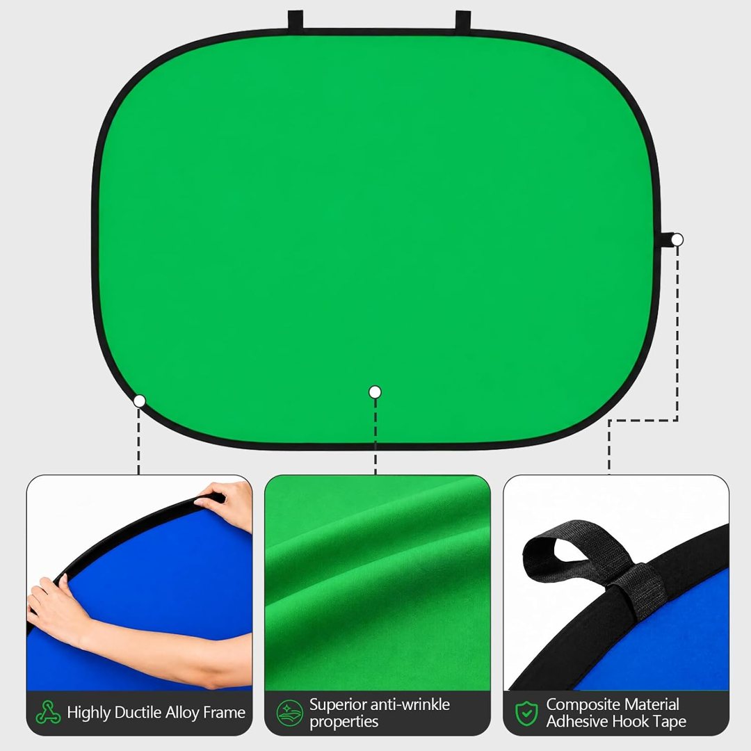 EMART 5x6.5ft Green Blue Screen Portable Pop Up Backdrop — frame 5