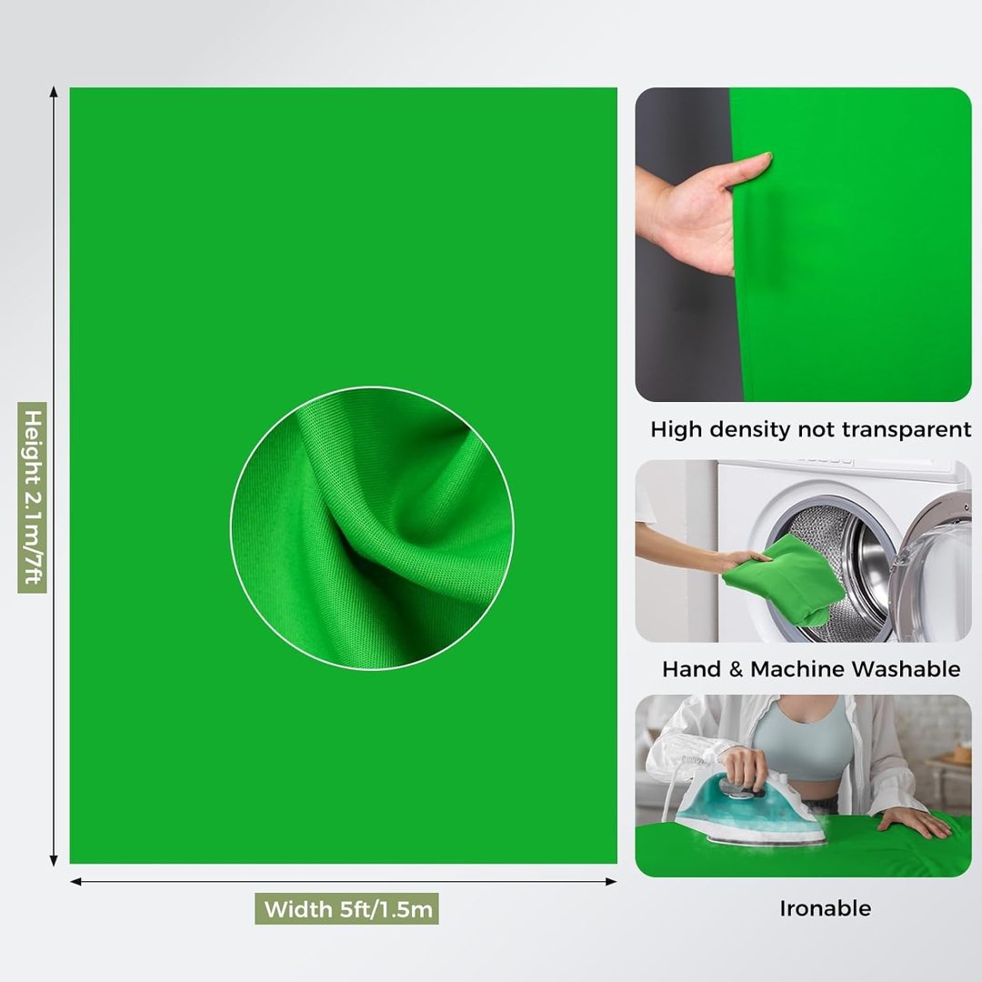 Emart 5x6.5ft Green Screen Backdrop Kit with T-Shape Stand and 6 Clamps — frame 4