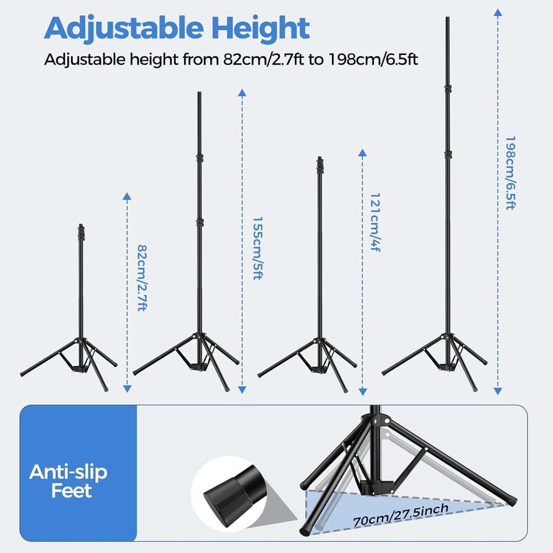 EMART 5x7ft White Green Screen Backdrop Kit with T-Shape Stand and 6 Clamps — frame 4