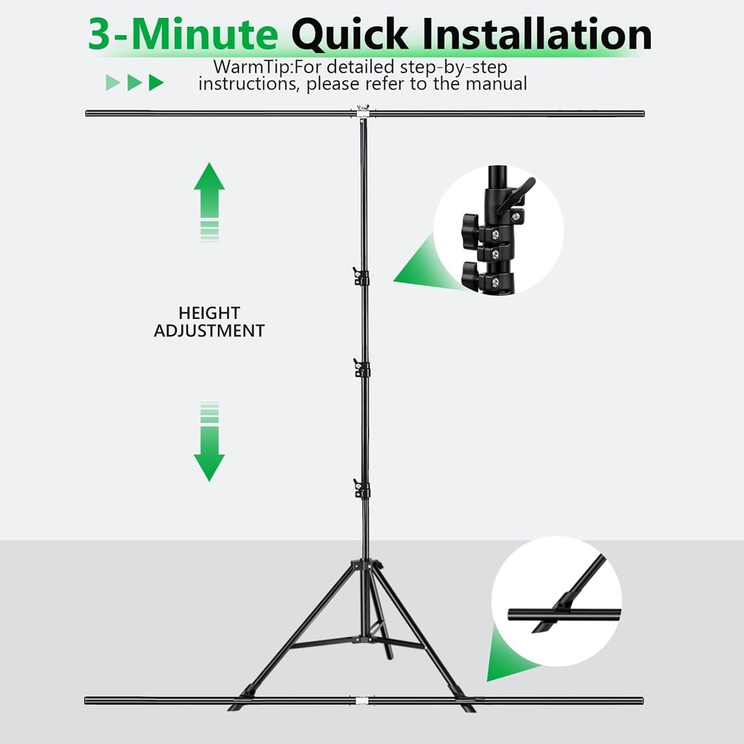 EMART 5x8ft Green Screen Backdrop Kit with Stand I-Frame Design — frame 3