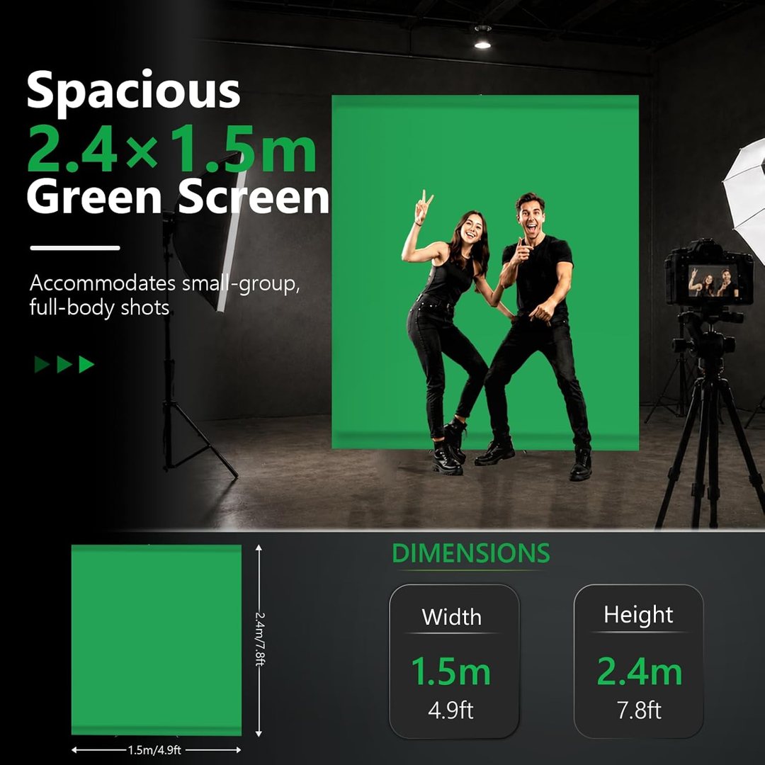 EMART 5x8ft Green Screen Backdrop Kit with Stand I-Frame Design — frame 5