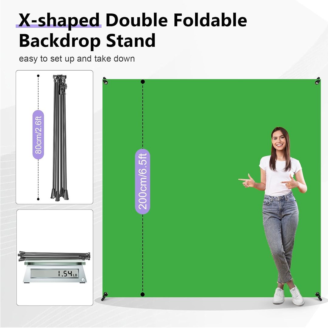 EMART 6.5x6.5ft Blue Green Screen Backdrop Kit with Stand, Adjustable — frame 3