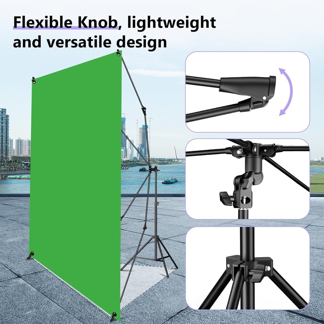 EMART 6.5x6.5ft Blue Green Screen Backdrop Kit with Stand, Adjustable — frame 4