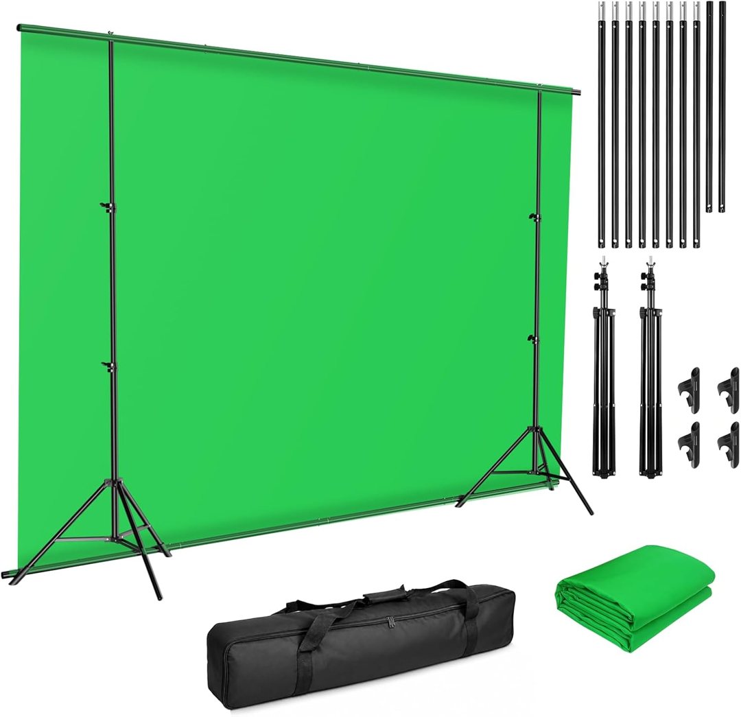 EMART 6.5x9.8ft Green Screen Backdrop Kit with Stand I-Frame Design — frame 2