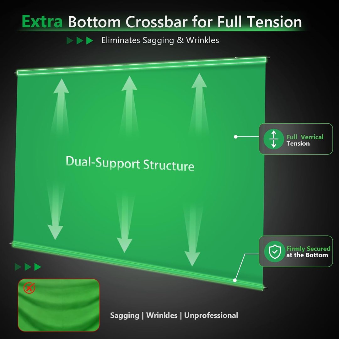 EMART 6.5x9.8ft Green Screen Backdrop Kit with Stand I-Frame Design — frame 4