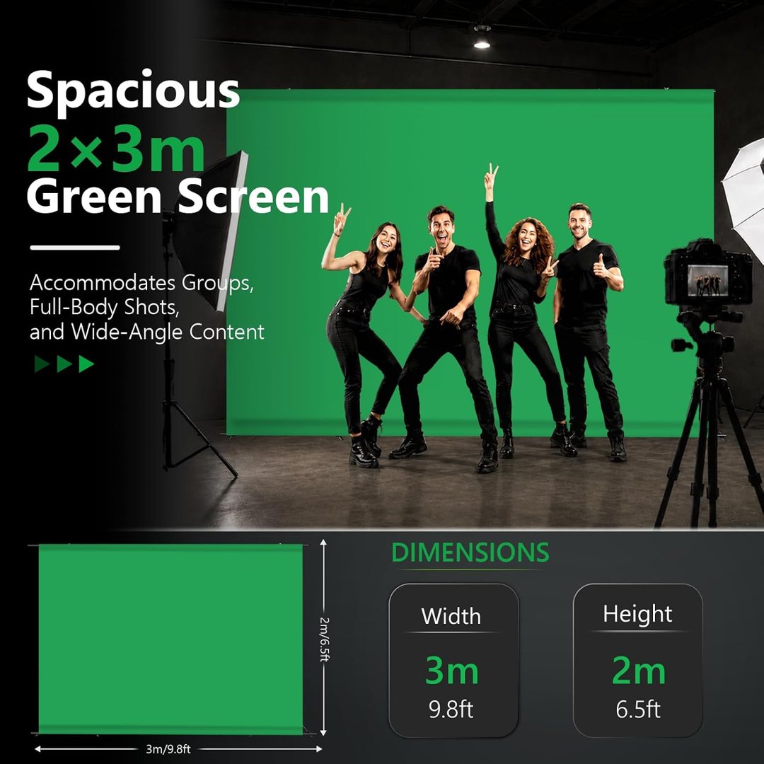 EMART 6.5x9.8ft Green Screen Backdrop Kit with Stand I-Frame Design — frame 5