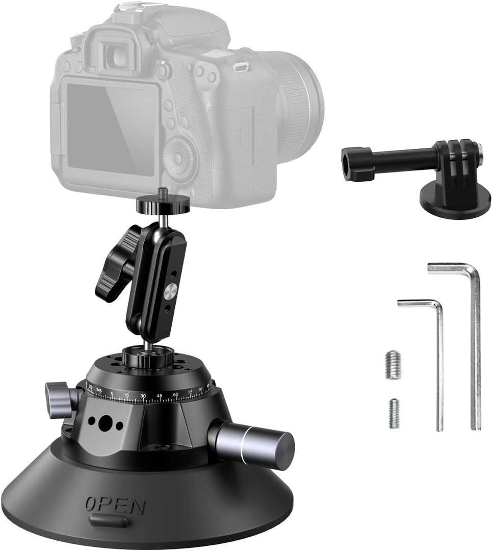 EMART 6” Suction Cup Camera Mount with Ball Head Magic Arm for Insta360 — frame 2