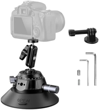 EMART 6” Suction Cup Camera Mount with Ball Head Magic Arm for Insta360