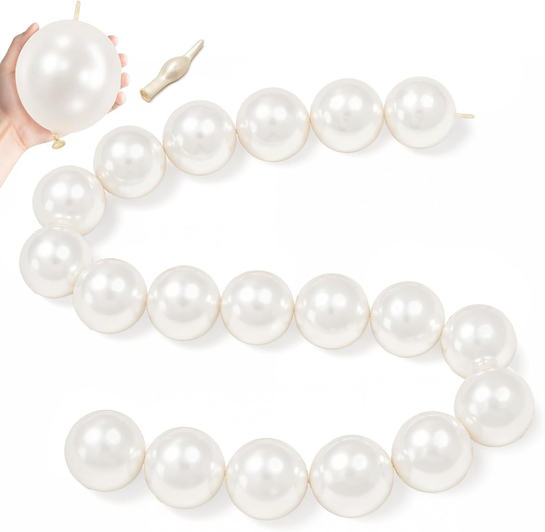 EMART 6inch 100pcs Pearl White Linking Balloons, Quick Link Balloons — frame 2