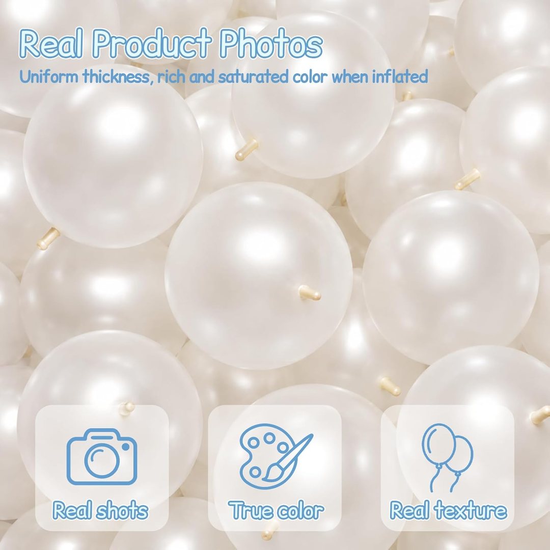 EMART 6inch 100pcs Pearl White Linking Balloons, Quick Link Balloons — frame 5