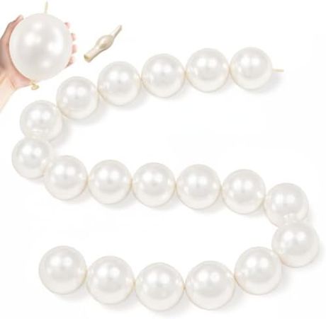 EMART 6inch 100pcs Pearl White Linking Balloons, Quick Link Balloons