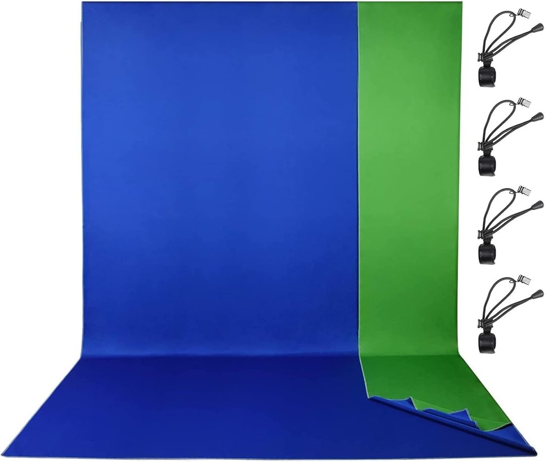 EMART 6x9Ft Green and Blue 2-in-1 Screen Backdrop,Photography Background — frame 2