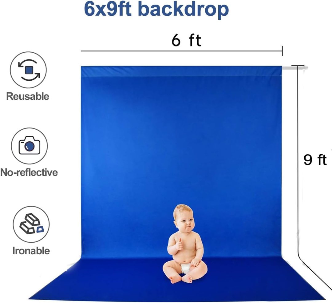EMART 6x9Ft Green and Blue 2-in-1 Screen Backdrop,Photography Background — frame 3