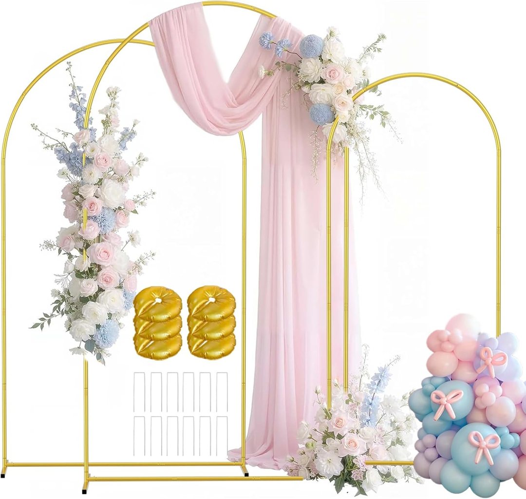 EMART 7.2/6.6/6Ft Metal Arch Backdrop Stand Set 3 for Wedding Party Balloon — frame 2