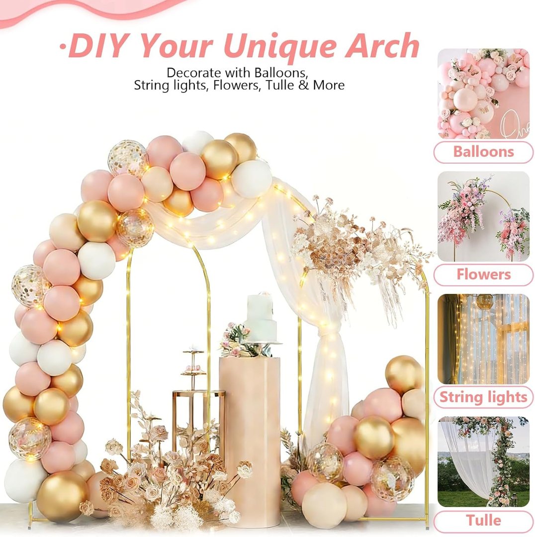 EMART 7.2/6.6/6Ft Metal Arch Backdrop Stand Set 3 for Wedding Party Balloon — frame 4