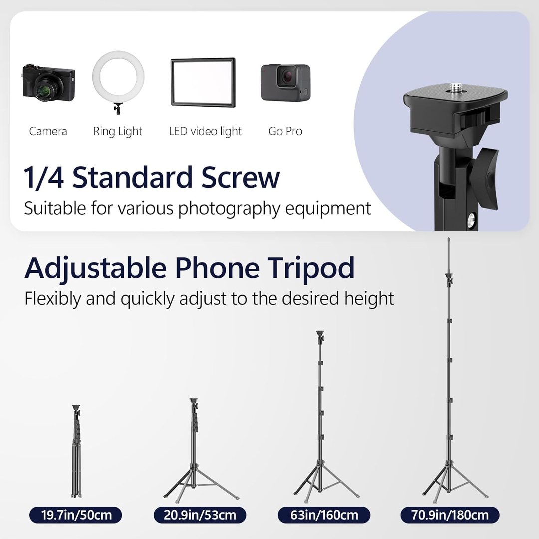EMART 70’’ Cell Phone Tripod Stand with Remote for iPhone and Android — frame 4