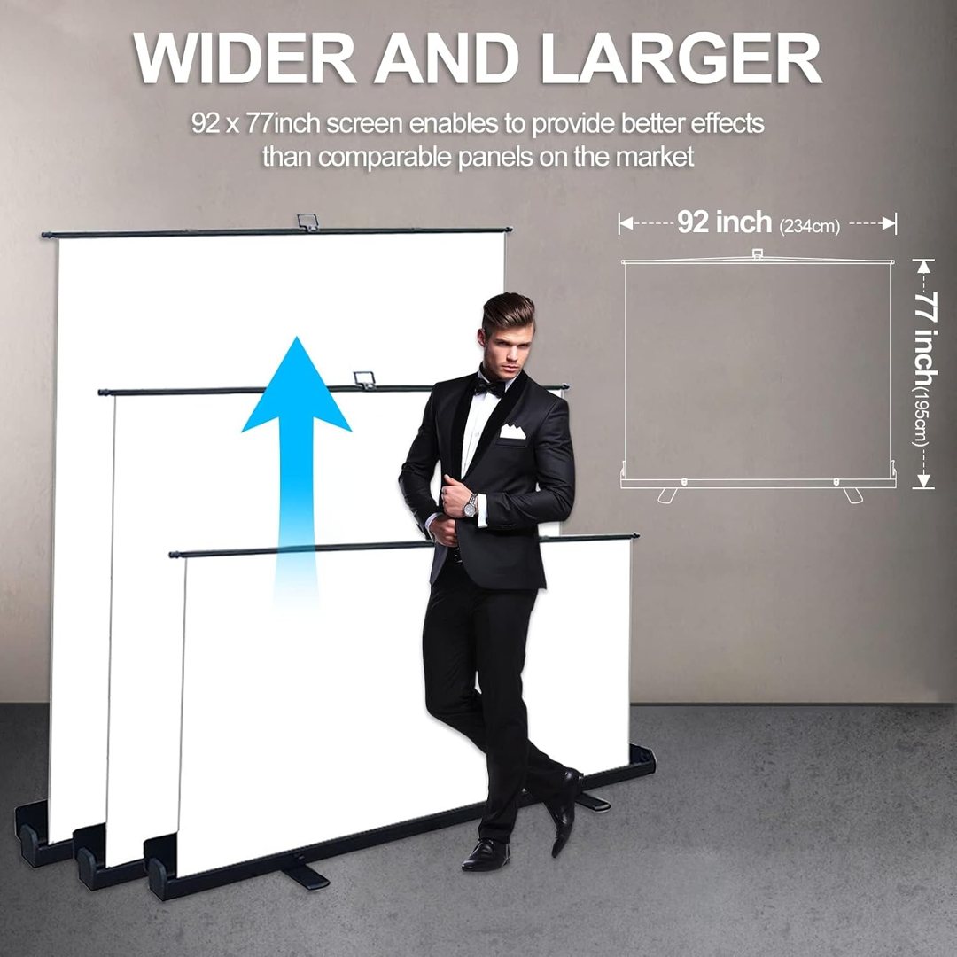 EMART 77x92in Collapsible Chromakey Panel Portable White Screen — frame 2