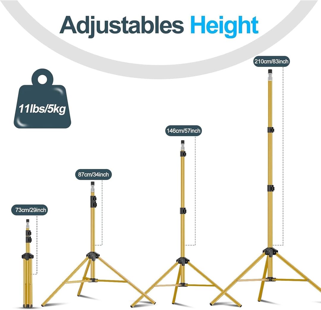 EMART 7Ft Light Stand for Photography, Speedlight, Softbox 2 Pack-Gold — frame 3