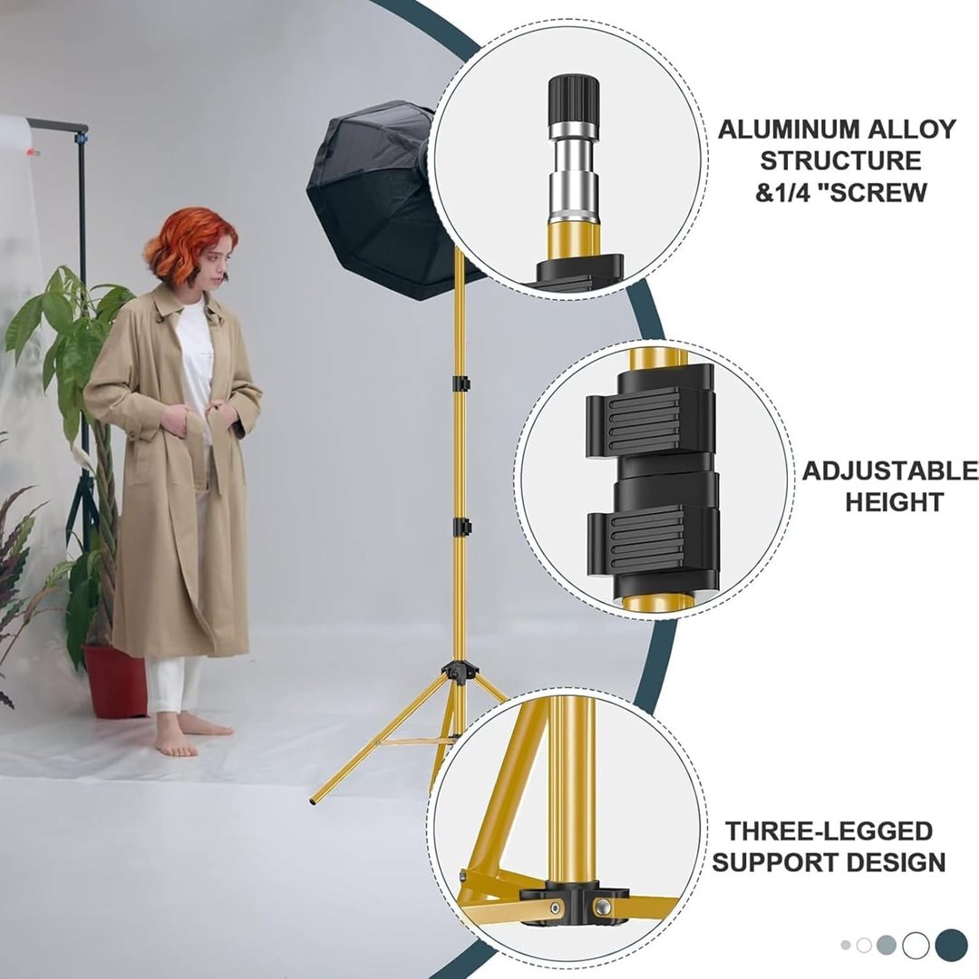 EMART 7Ft Light Stand for Photography, Speedlight, Softbox 2 Pack-Gold — frame 4