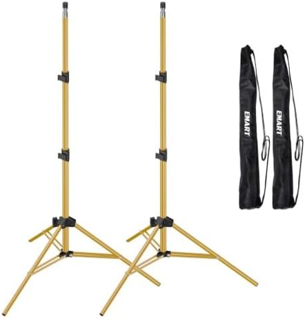 EMART 7Ft Light Stand for Photography, Speedlight, Softbox 2 Pack-Gold