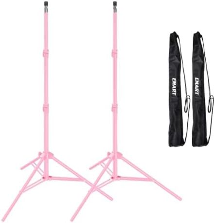 EMART 7Ft Light Stand for Photography, Speedlight, Softbox 2 Pack-Pink