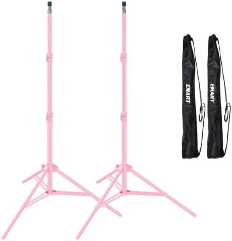EMART 7Ft Light Stand for Photography, Speedlight, Softbox 2 Pack-Pink