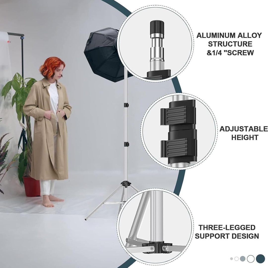 EMART 7Ft Light Stand for Photography, Speedlight, Softbox 2 Pack-Silver — frame 4