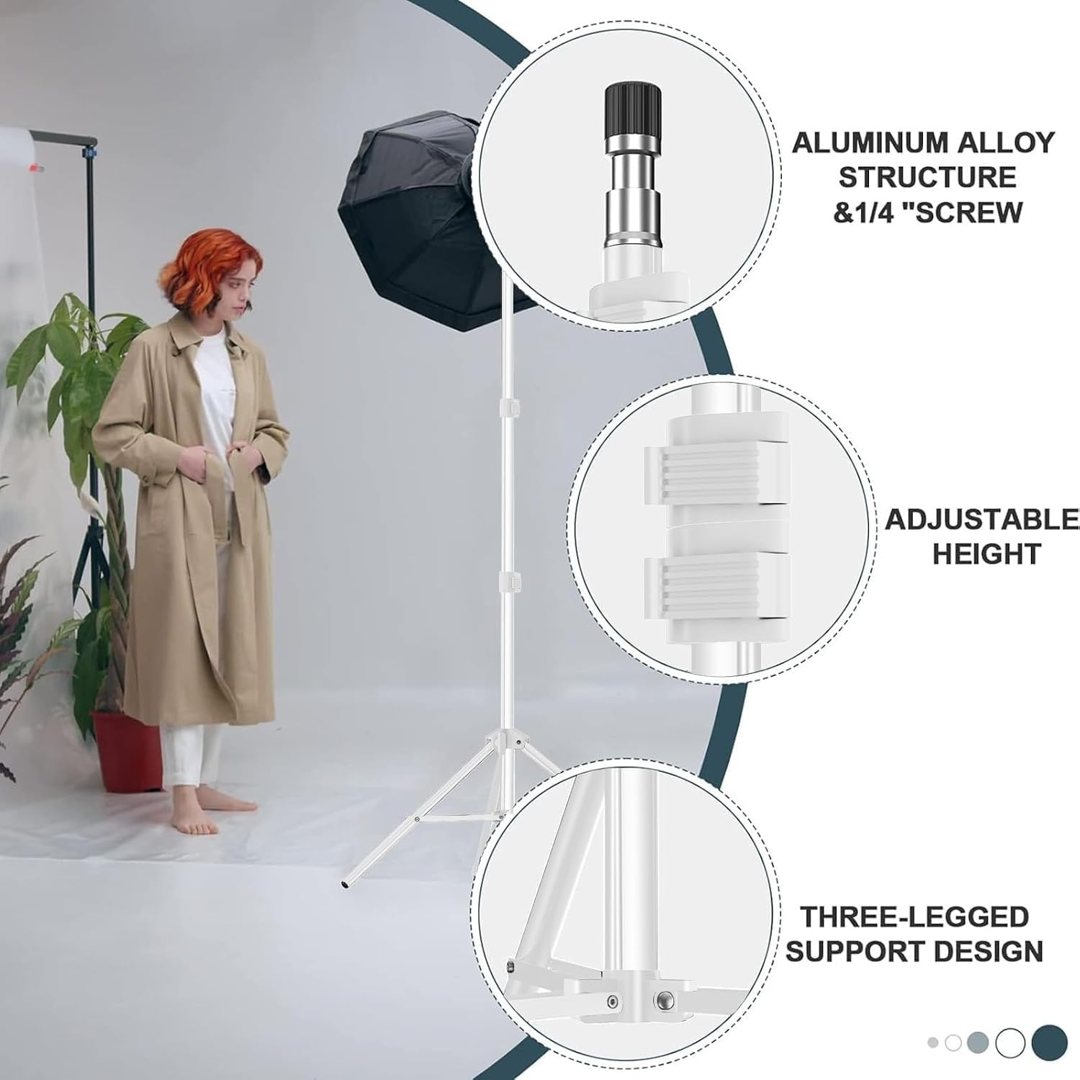 EMART 7Ft Light Stand for Photography, Speedlight, Softbox 2 Pack-White — frame 4