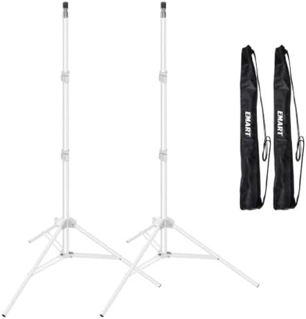 EMART 7Ft Light Stand for Photography, Speedlight, Softbox 2 Pack-White