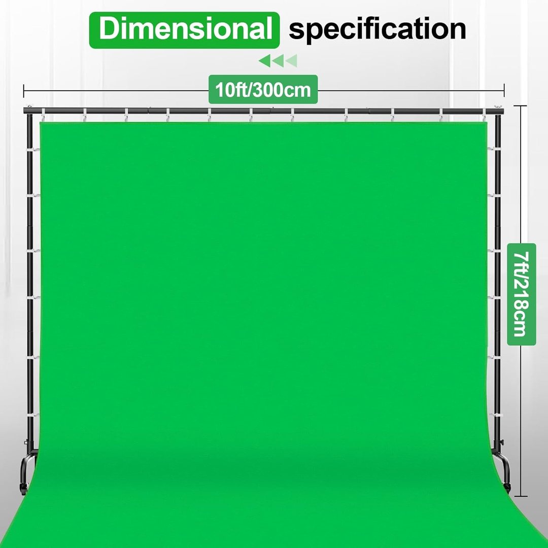 EMART 7x10ft Green Screen Backdrop Kit,Adjustable Stand with Wheels — frame 3