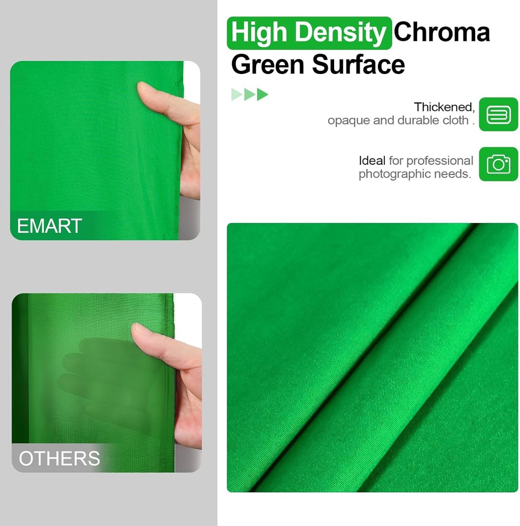 EMART 7x10ft Green Screen Backdrop Kit,Adjustable Stand with Wheels — frame 5