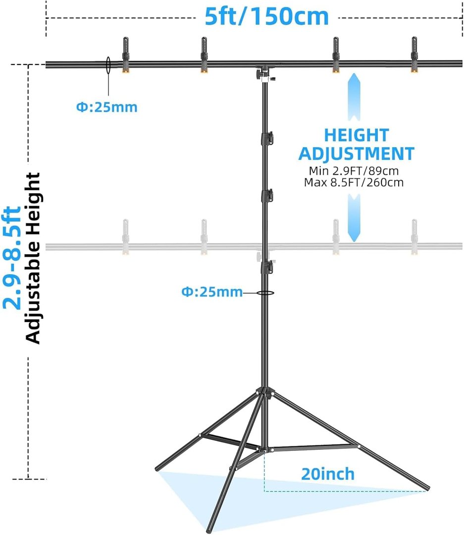 EMART 8.5 x 5ft Portable T-Shape Backdrop Stand, Back Drop Stand for Party — frame 3