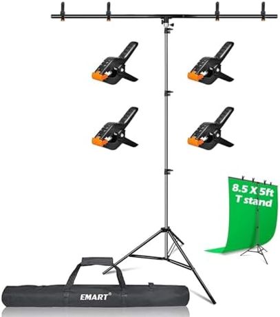 EMART 8.5 x 5ft Portable T-Shape Backdrop Stand, Back Drop Stand for Party