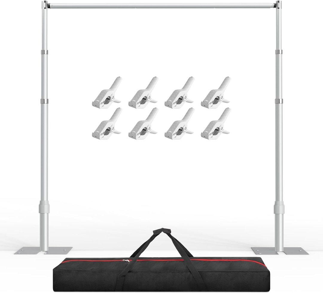 EMART 8.9x10ft Heavy Duty Backdrop Stand Frame with Adjustable Pipe,Silver — frame 2