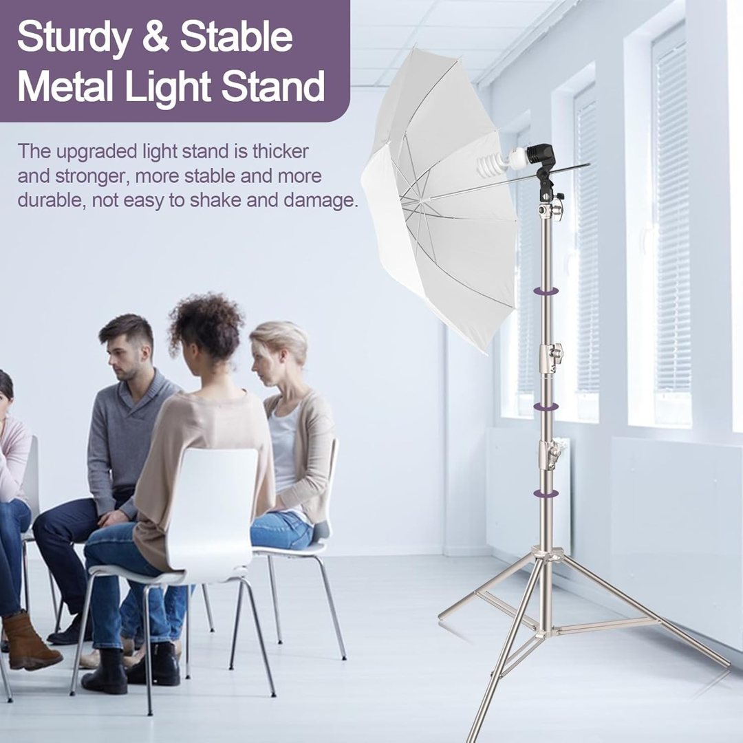 EMART 9.2ft/2.8m Stainless Steel Light Stand, Spring Cushioned-2 Pack — frame 4