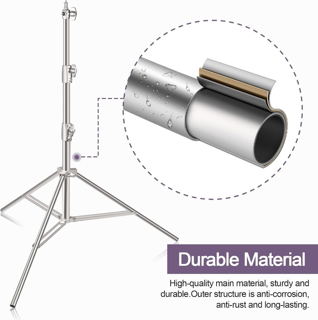 EMART 9.2ft/2.8m Stainless Steel Light Stand, Spring Cushioned-2 Pack — frame 5