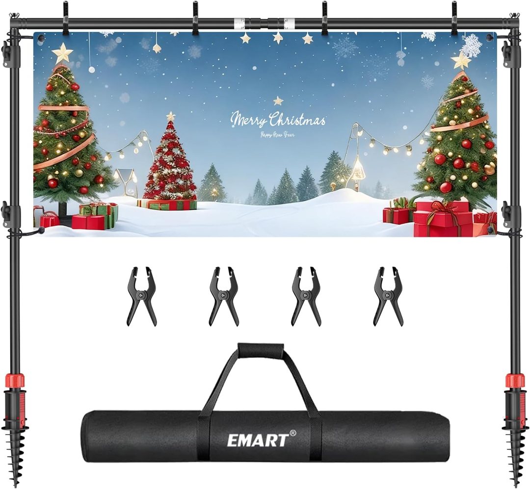 EMART Adjustable Outdoor Banner Stand with Crossbar for 82x118in Banner — frame 2