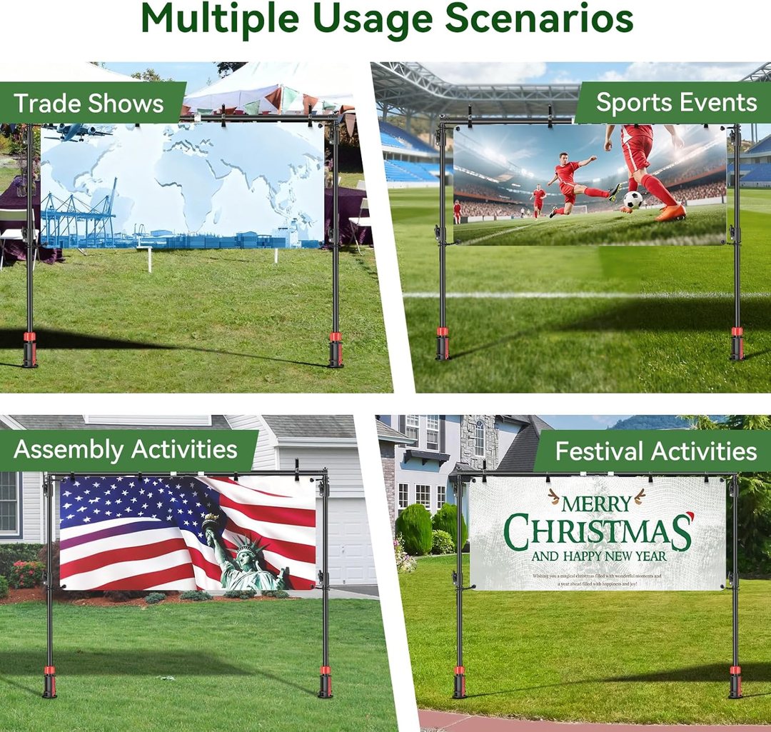 EMART Adjustable Outdoor Banner Stand with Crossbar for 82x118in Banner — frame 5