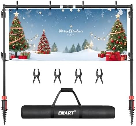 EMART Adjustable Outdoor Banner Stand with Crossbar for 82x118in Banner — frame 1